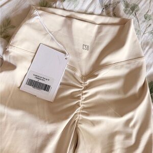 CSB invisible scrunch flare tall pants-vanilla